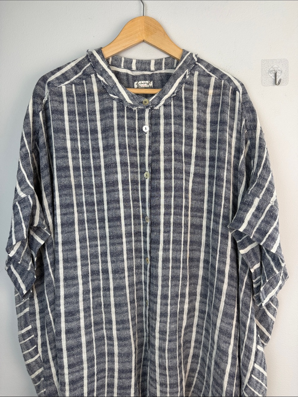 Intimately Free People Oversized Tunic Top Linen Cotton Mini Dress Lg Lagenlook - Picture 2 of 16